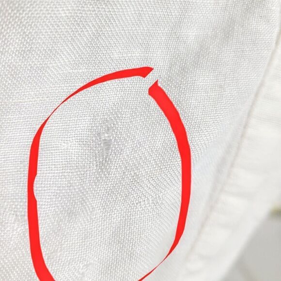 Anthropologie Top XS White Gold Linen Blend Embroidered Sun/Star Oversized Shirt - Picture 9 of 9